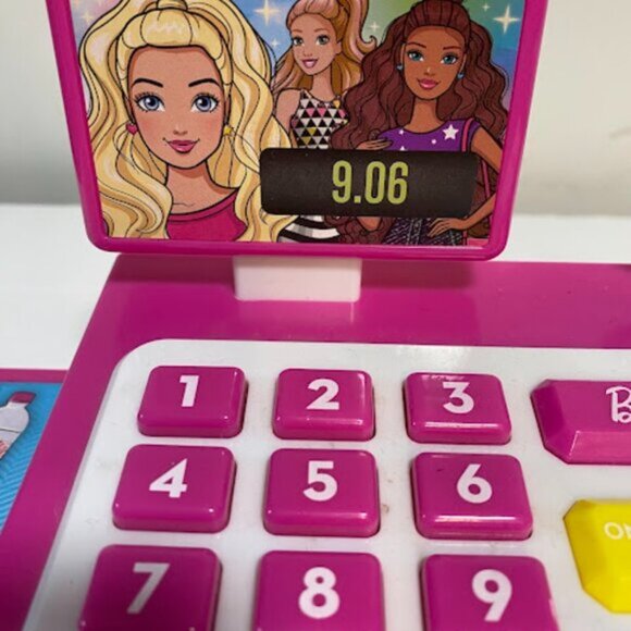 Barbie Pink Blue Play Money Counter Scanner Sound Electronic Toy Cash Register - Picture 3 of 10